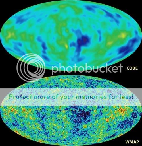 Comparsion of the sky maps taken by COBE and WMAP