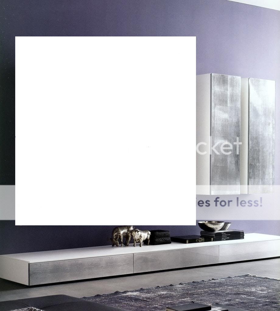 Porta tv vogue linear cornice legno foglia oro/argento laccata ...