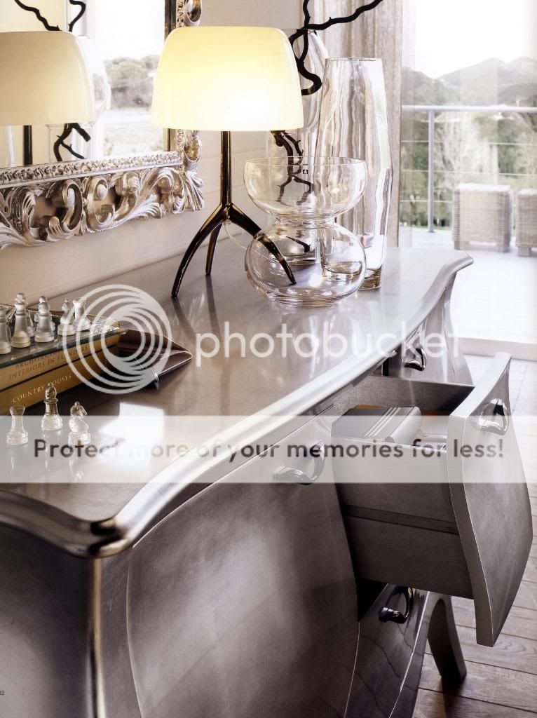 Credenza vogue foglia argento/oro/laccata bianco lucidoxsoggiorno ... Credenze laccate bianco