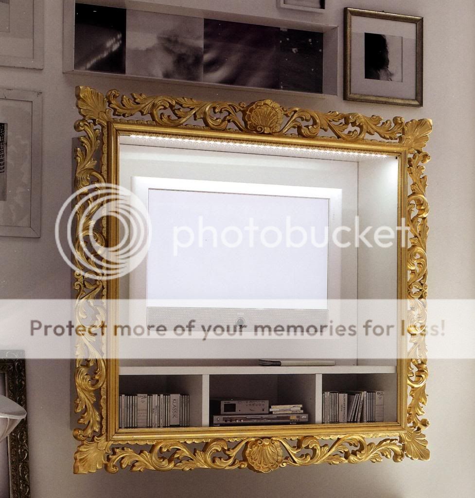 Porta tv vogue cornice legno foglia oro/argento/laccato xsoggiorno ...