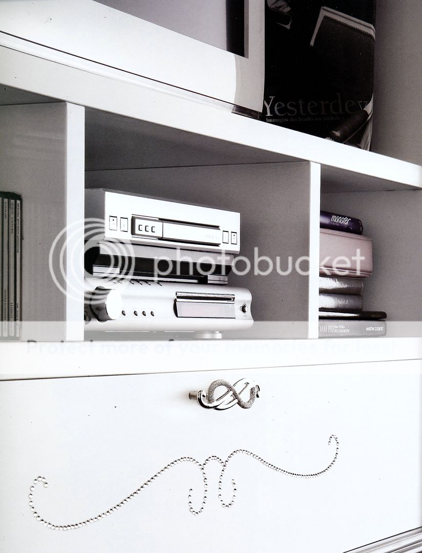 Porta tv vogue c/cassetto foglia argento/oro/laccato ...